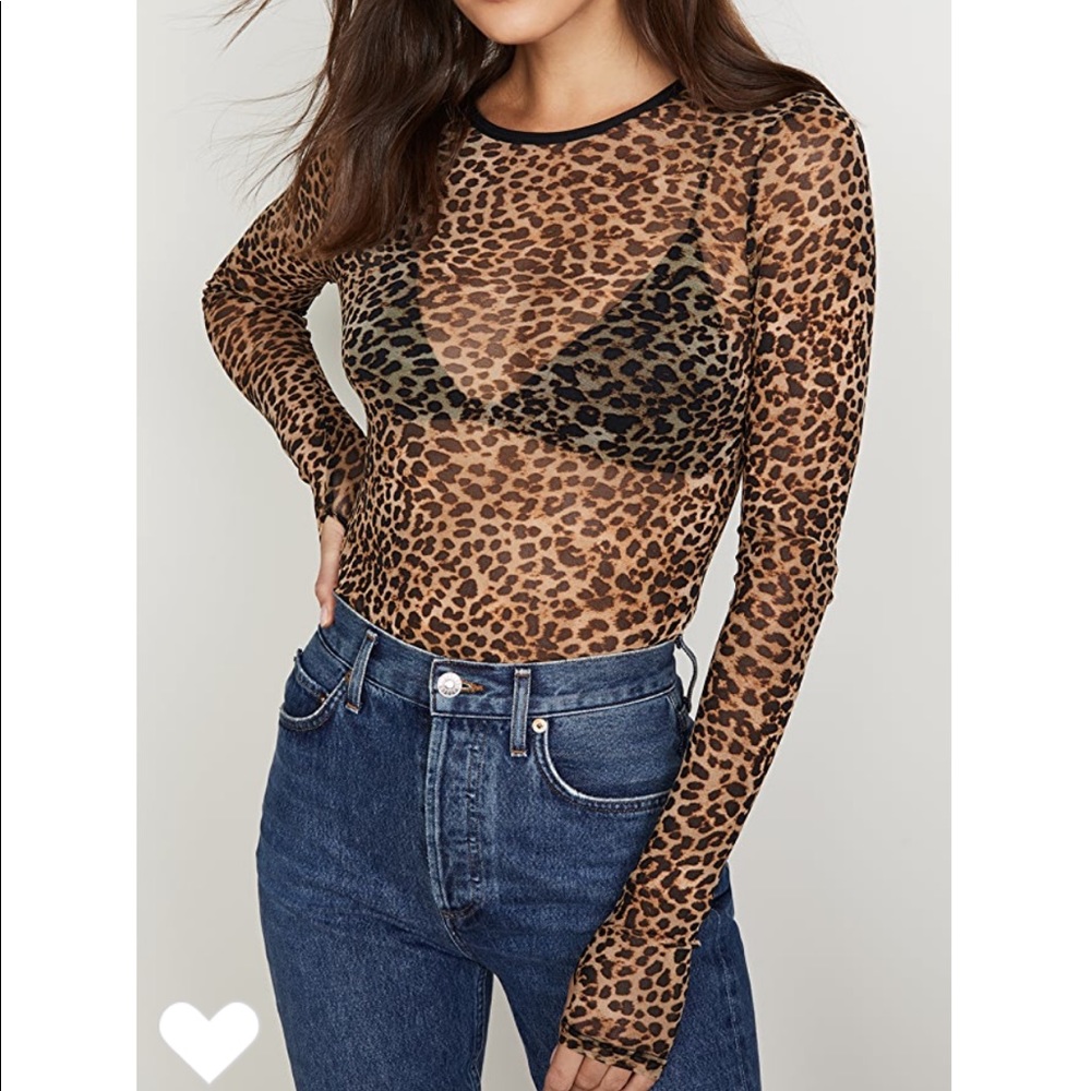 Mesh top leopard print